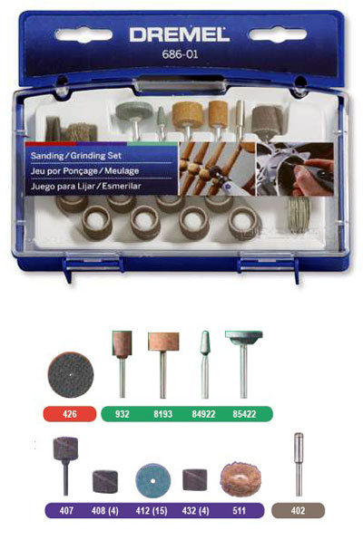 SC686-01 Kit Acessórios Dremel para lixar 31 peças - Ferramentas