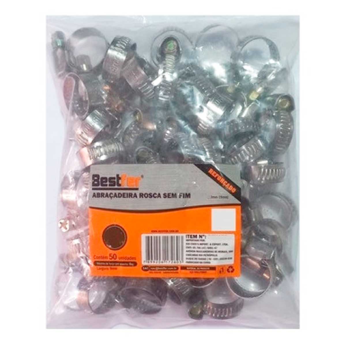 Abraçadeira Rosca Sem Fim 1/2Pol 50 Peças - BESTFER