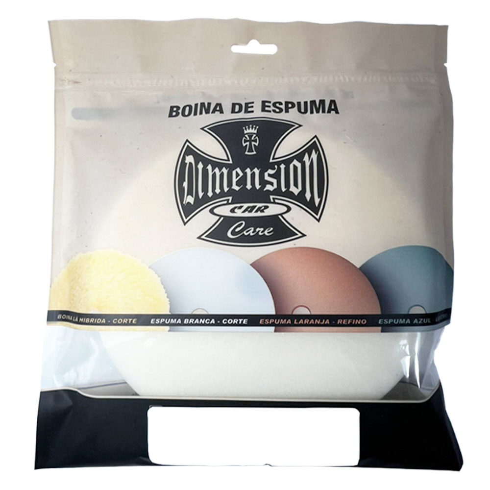 Boina Espuma Branca Corte 5POL Para Politriz Roto Orbital - DIMENSION CAR CARE