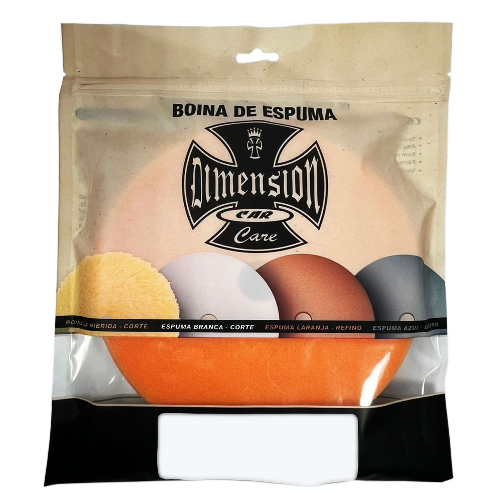 Boina Espuma Laranja Refino 5POL Para Politriz Roto Orbital - DIMENSION CAR CARE