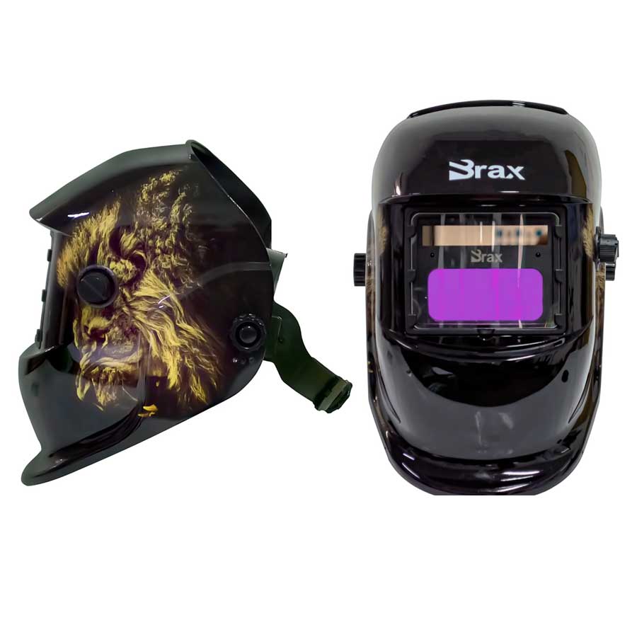 Mascara de Solda Escurecimento Automatico, modelo Leao com ajuste de sensibilidade e atraso delay - Brax Soldas