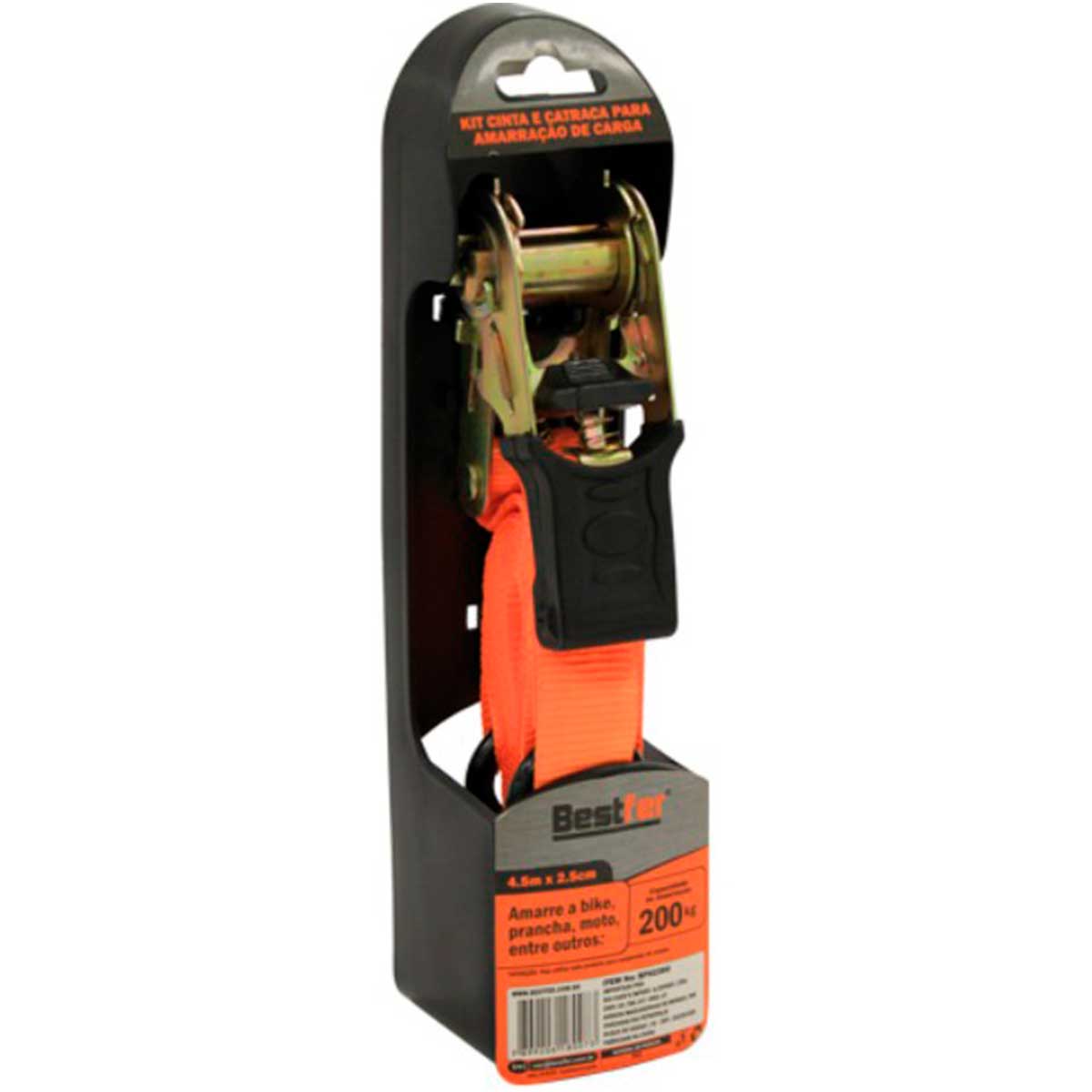 Kit Cinta e Catraca  P/ Amarração de Carga 200kg 2.5cm x 4.5m  - Outros