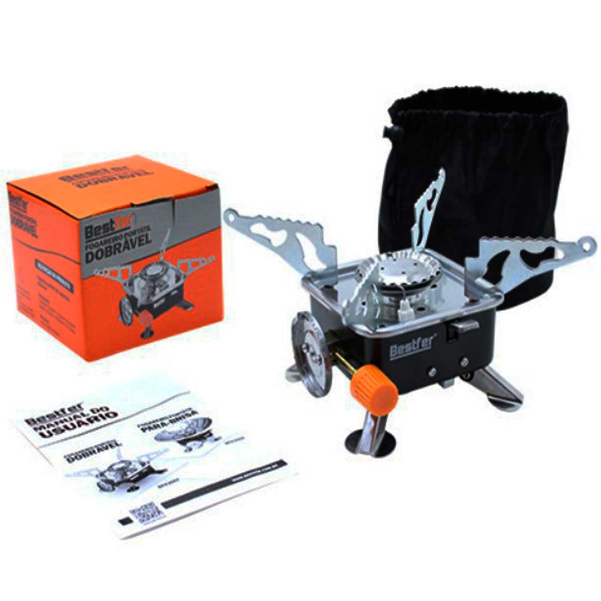 Fogareiro Portatil Dobravel Fogão a Gas para Camping e Viagem - Cozinha
