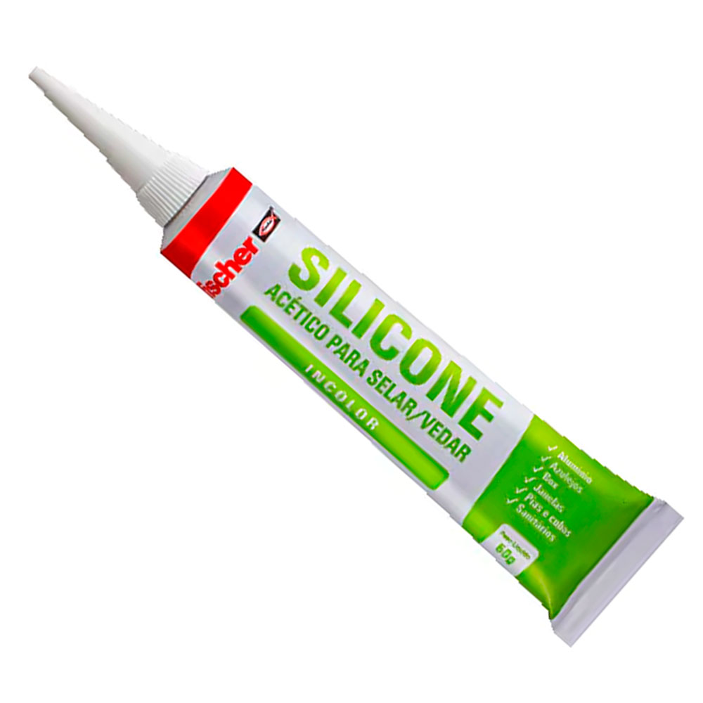  Silicone incolor 50g Fischer com bico dosador - Fixação-Quimica