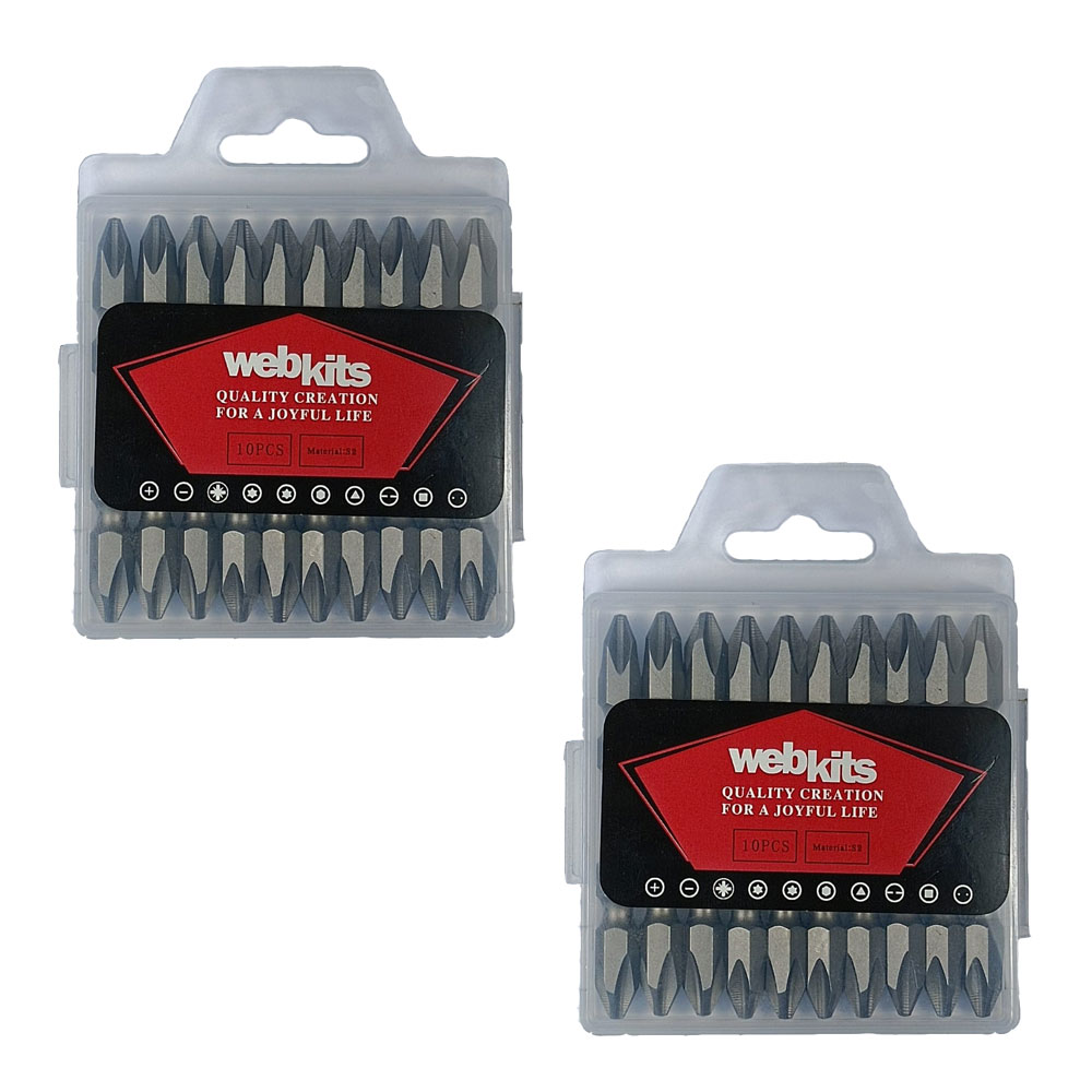 Bits Phillips 65mm PH2 Imantado Ponta Dupla de Impacto 20 Peças Webkits  - Ferramentas