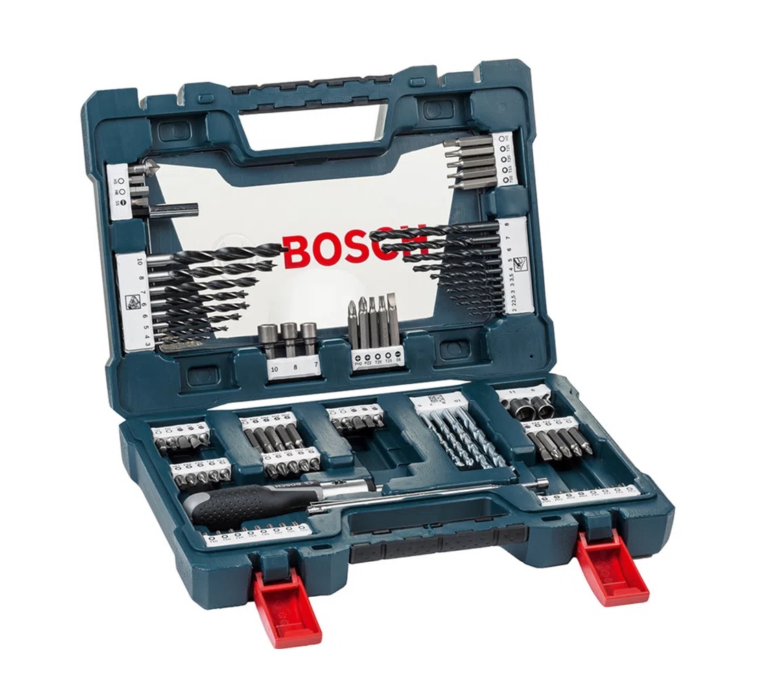 Jogo de Acessórios Bosch V-Line 91 peças com maleta  - Ferramentas