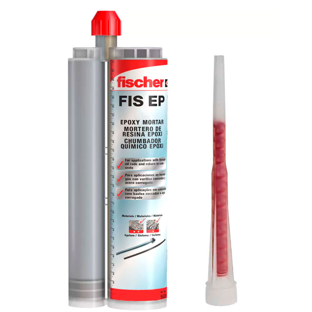 Chumbador químico Fischer FIS EP 390ML Epóxi com bico aplicador - Fixação-Quimica