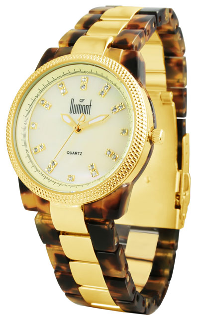 Relógio Dumont pulseira em resina jacaré feminino igual Michael Kors - Analógicos