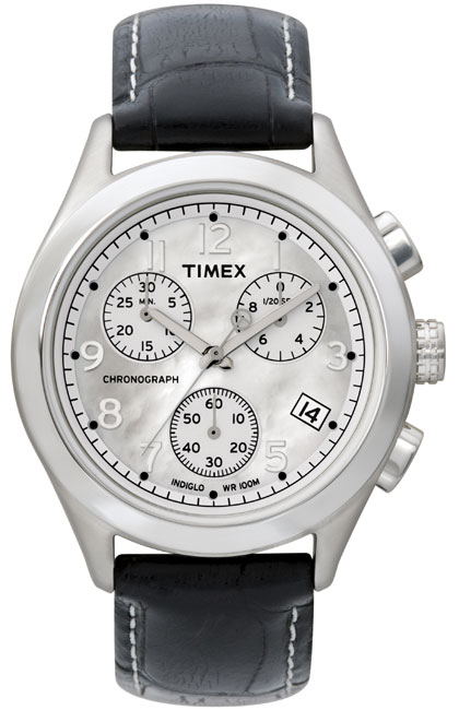 Timex cronógrafo feminino grande - branco/preto - Relógios