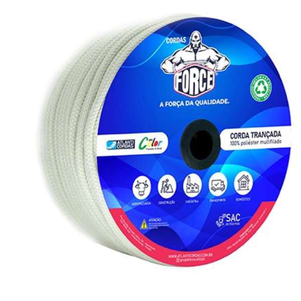 Carretel corda trançada de Poliéster 4mm branca 220 metros Grupo Force - Novidades