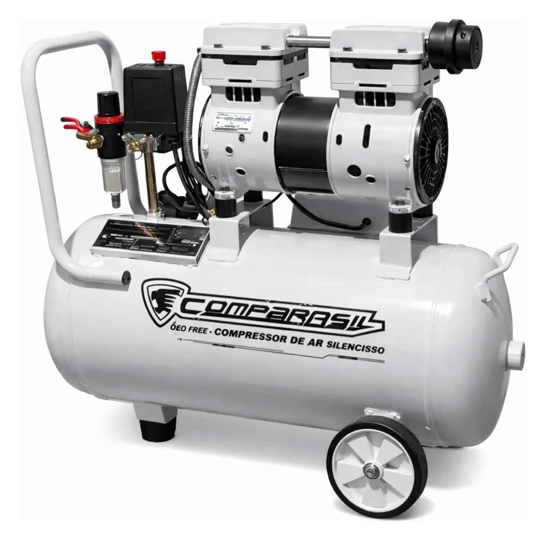 Compressor de Ar CompBrasil Silencioso Isento de Óleo 30L 6pcm 220v - Compressores-em-geral