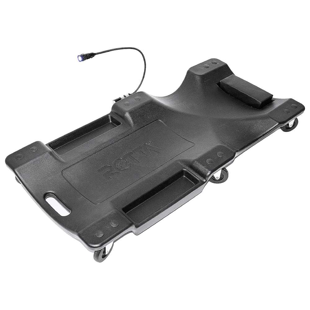 Carrinho esteira para mecânico 150kg com apoio estofado e LED Rotta 376 - ROTTA 376