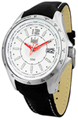 Relogio moderno pulseira em couro pespontada fundo branco masculino - Relógios
