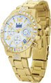 Relogio dourado com fundo branco cronógrafo feminino - Relógios