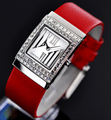 Relógio Feminino Prata com pulseira em couro Vermelha - Relógios