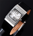 Relógio Feminino Prata com pulseira em couro Preta - Relógios