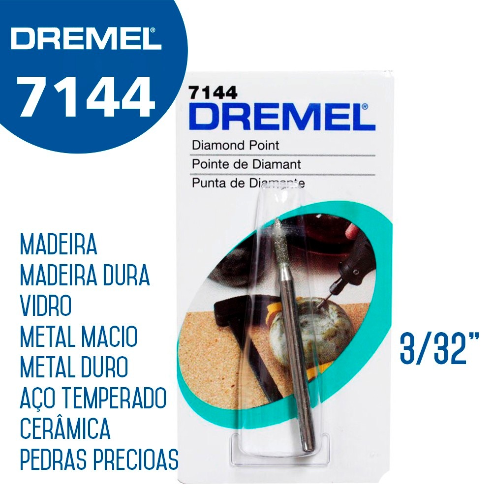 7144 Ponta diamantada paralela 3/32 2,4mm - Ferramentas