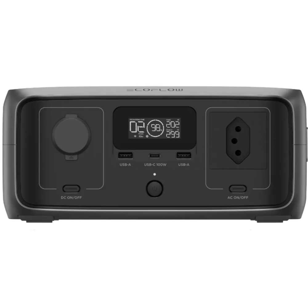 Estação De Energia Portátil Gerador Solar Ecoflow River 3 245wh 300w 127v - Carregador-Bateria